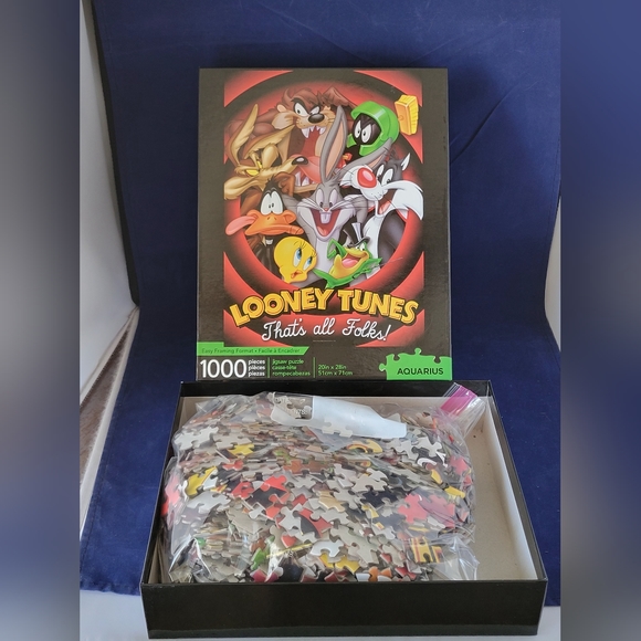 Used, GC Aquarius 1000 pcs puzzle Looney Tunes That's All Folks! 20x28" - Picture 5 of 6